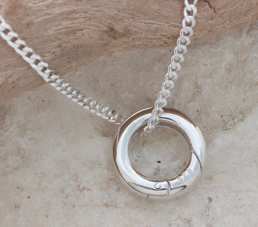 Sterling Silver small Ring Holder Necklace by JewelryWithAMeaning