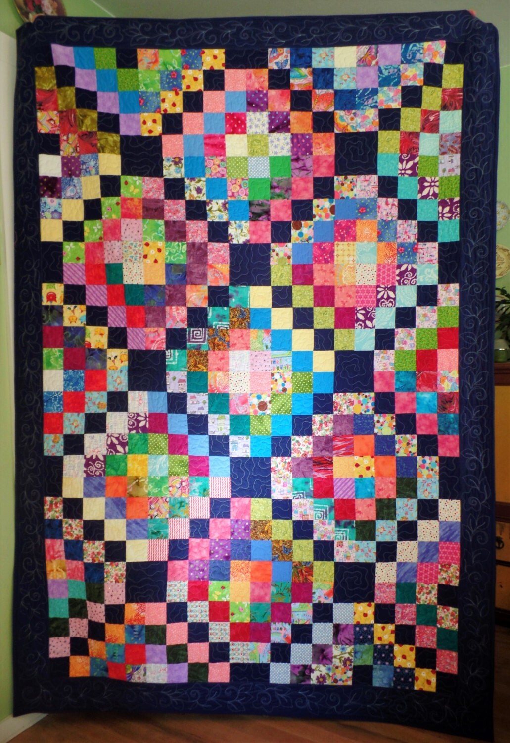 Modern Twin Quilt Patchwork Rainbow Quilt Contemporary
