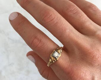 Vintage Diamond Engagement Ring | Mid-Century | 14k Gold