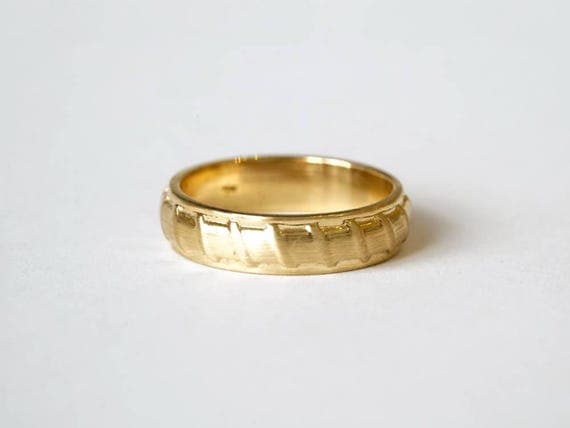 Solid Gold Wedding Ring 18k Wide Band Ring For Women 14k