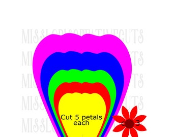 Giant Flower template 4 SVG dfx Cut file flower tutorial includedscrapbook vinyl decal wood sign cricut cameo t shirt design cardstock