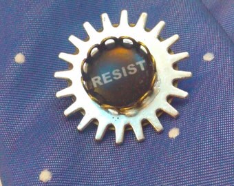 RESIST, Dump Trump pin, resist pin, Dump Trump, the resistance pin, anti Trump pin, anti Trump badge, antiracism, racism, protest, no wall