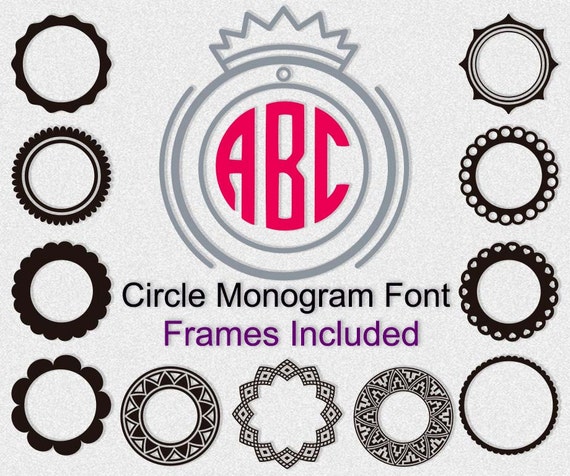 Download Circle Monogram Font svg Circle Monogram frame svg Bundle