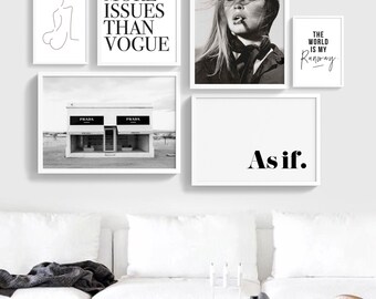 Fashion Gallery Wall Printable Set of 6 Prints | Fashionista Posters Set | Ready-Made GalleryWall Art | Art prints bundle | Pre-made Art