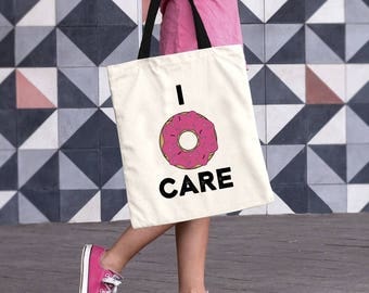 Cotton Canvas Tote Bag, Shopping Bag, Donut Tote Bag