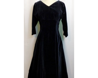 Jonathan Logan Black Velvet 50s Dress