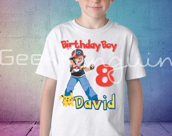 Pokemon Birthday Shirts, Custom Pokemon T-Shirt, Personalized Pokemon Shirt, Pikachu family shirts, Birthday t-shirt for girls and boys