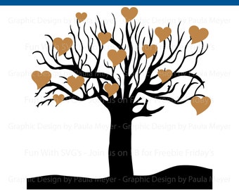 Family Tree SVG, Tree of Hearts, Fun With SVGs Digital Files - Edit, Print - Cut on your Cricut or Silhouette, Tree SVG, SVG Files, svg file