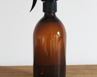 Buy two get one free - Clearance Amber Brown Glass Trigger Sprayer Dispenser Bottle in 500ml