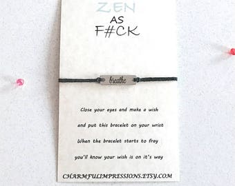 Zen Yoga Wish Bracelet Wish Bracelet Gift Wish Bracelet Favor Inspirational Wish Bracelet Encouragement Gift Motivational Spiritual Bracelet