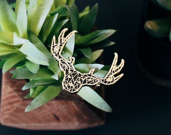 Geometric Deer Soft Enamel Pin | Wilderness Creatures | Enamel Pins | Lapel Pin | Pin Badge | Hat Pin | Lapel Pins | Woodland Animals Antler