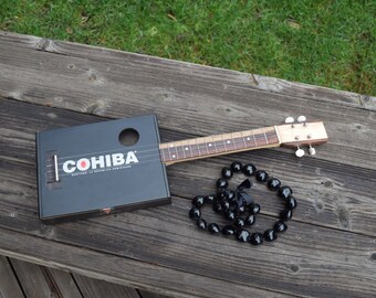 Cigar box ukulele, tenor scale, exotic cocobolo fretboard