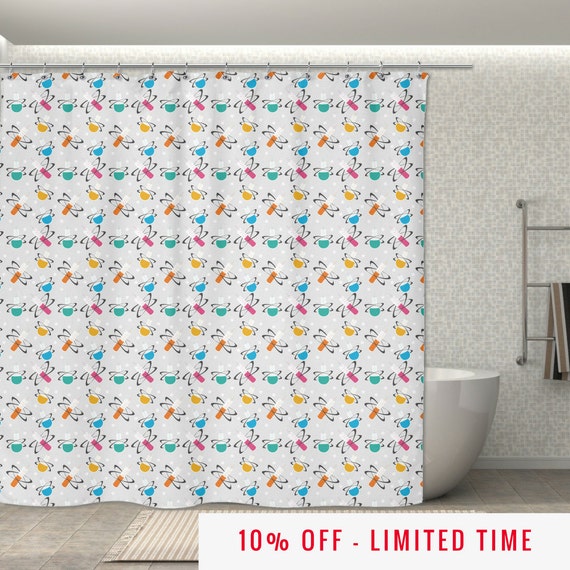 Science Shower Curtain Beaker Molecules 70x70 Geek