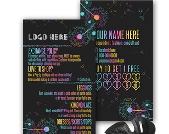 Dandelion Business Cards Home Office Design Modern Fonts And Colors Black - Punch Business Card Custom 3,5" x 2" Lularoe business card,
