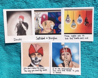 set of 5 polaroids - 4" x 4" / 10 cm x 10 cm