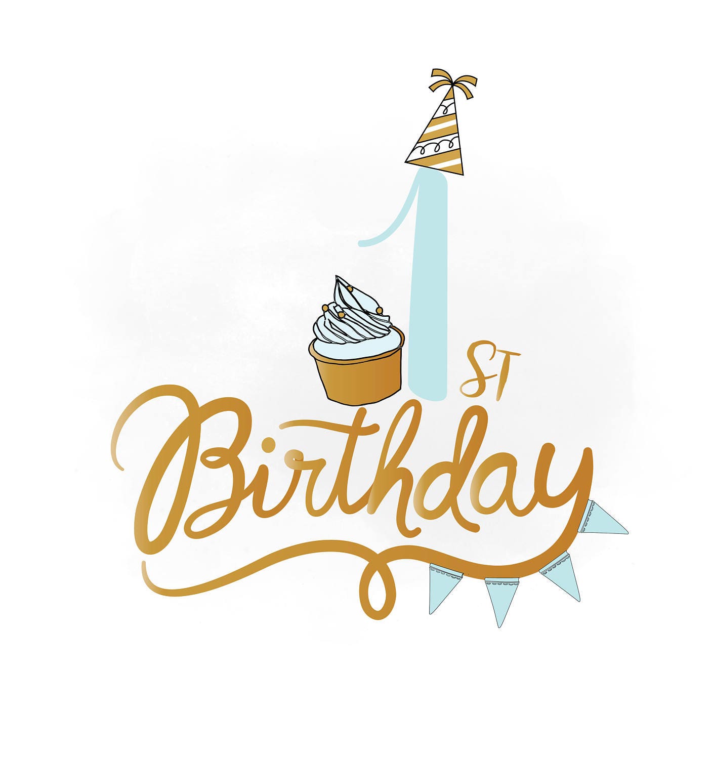 1st Birthday SVG clipart baby Boy Birthday Quote Birthday