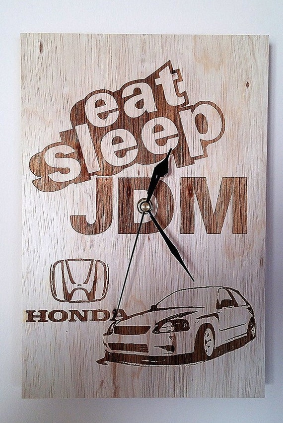 Wooden wall clock '' Honda Civic JDM '' Gift