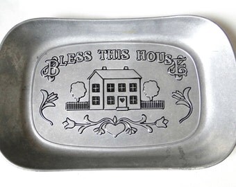 Wilton Armetale, RWP, Bless This Home, Bread, Serving, Tray