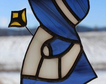 Little girl stained glass sun catcher