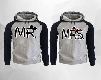 Mr Mickey Mrs Minnie Couple Raglan Hoodies pärchen pullover Mickey Minnie Mouse Sweatshirts Couple Hoodies
