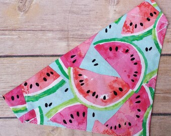 Summer Dog Bandana / Summer Cat Bandana / Watermelon Dog Bandana / Dog Bandana / Cat Bandana / Over the Collar / Pet Bandana / Food Bandana