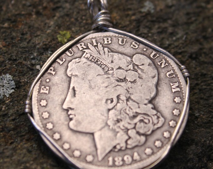 1894 O Morgan Silver Dollar Pendant Vintage Coin Jewelry, Undamaged Liberty Head Necklace for Men or Women, Gift for Him or Her, US Currency