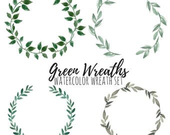 Wreath Clip Art - Floral Wreath Clip Art - Watercolor clip art - wedding clip art - Commercial Use.