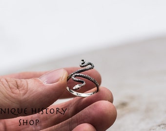 Snake Ring Handmade Sterling Silver Animal Ring Unique Handcrafted Jewelry
