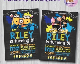 Minions Invitation, Despicable Me 3 Invitation, Minions Birthday Party, Minions Party, Minions Invite, Despicable Me Party Minions Printable
