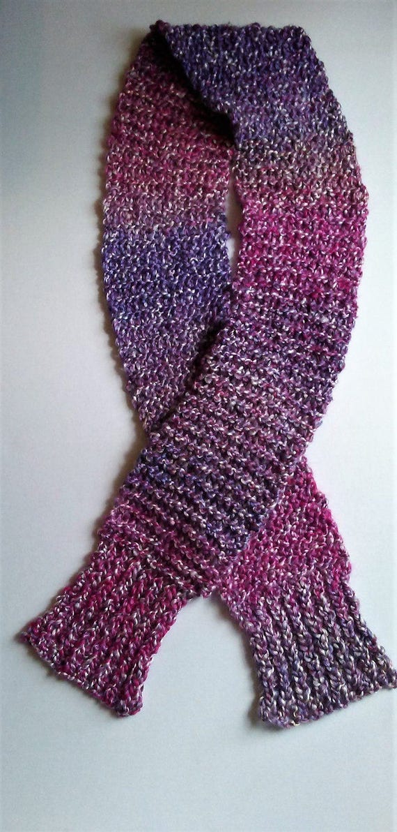 Items Similar To Purple Chunky Knit Scarf On Etsy