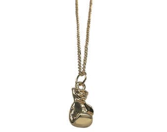 Rocky Gold Necklace Boxing Glove Balboa Pendant And Chain Movie 5 V Mickey Boxer Fighter Costume Prop Gift Men Fitness Champion High Quality