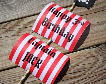 Pirate Birthday Cake Topper, Pirate Ship Cake Topper, Ship Mast Cake Topper