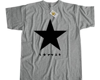 David Bowie Black Star Shirt Grey Or White Unisex | David Bowie T Shirt David Bowie TShirt David Bowie T-Shirt David Bowie Black Star Tshirt