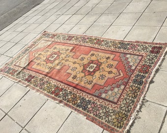Oushak rug,desing rug,area rug,Persian rug,carpets,aztec rug,turkish rug,vintage rug,bohemion rug, rustic rug,rugs,floor rug,128x246/4'1x8'0