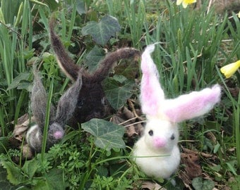 3 x Hand Rabbits, Needle Felted, Teaching Gentle Touch, Spring, Seasonal Tables, Waldorf Inspired, Gift