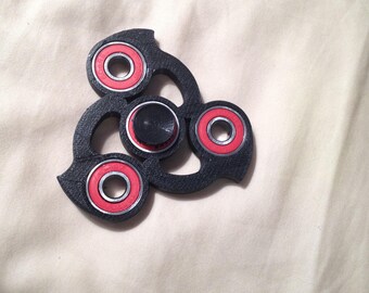Custom Hand Spinner Fidget Toy EDC w/ ABEC 9 Bearing, Black with Black caps