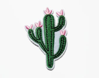 Cactus Iron on Patches - Cactus Patch - Best Friend Gift - Embroidered Applique Cactus Embroidered Patch Cactus Patches - UK Seller