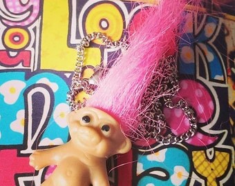 I love the 1980s ..................Pink Troll Necklace