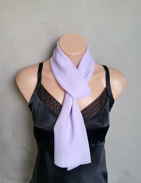 Lavender Scarf, Lilac Scarf, Sheer Chiffon Skinny Lavender Scarf, Lilac Scarf Skinny, Lavender Scarf Skinny, Lilac Scarf Sheer Chiffon