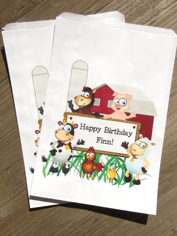 Farm Candy Bags | Farm Animal Birthday | Farm Animal Favor Bags | Kids Birthday Favors | Kids Birthday Favor Bags | Birthday Goodie Bags Il_570xn
