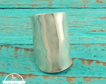 Shield Spoon Ring Silver Ring Flatware Ring Wide Ring Silver Spoon Ring Silver Shield Ring