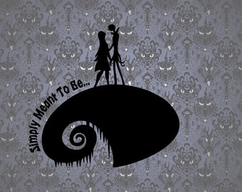 Jack and Sally Nightmare before Christmas Inspired Paper Cut File for silhouette or circut - SVG file - Srapbooking and Paper Art DYI