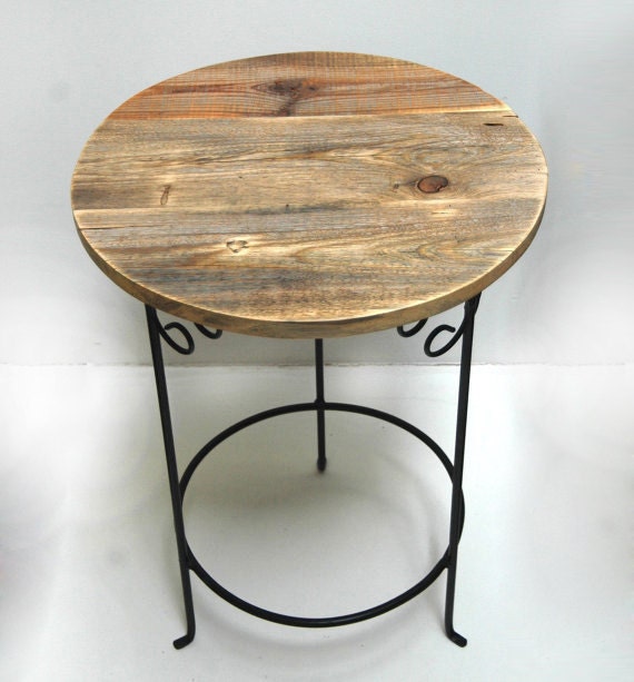 Reclaimed Barn Wood End Side Table Stand