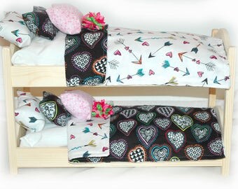 Double Doll Bunk Bed - Sweet Heart American Girl Doll Furniture - Fits 18 inch dolls and AG dolls