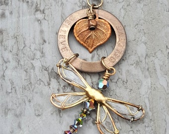 Dragonfly Necklace, Dragonfly Jewelry, Women's Dragonfly Necklace, Bohemian Women's Necklace, Dragonfly Gift, Valentines Gift