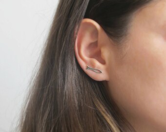 Sterling Silver Ear Crawler Earrings - Ear Climbers Earrings - Ear Climbers - Ear Sweeps - Climber Earrings - Crawler Earrings