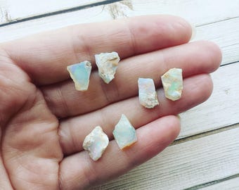 Raw Opal Studs | Raw Opal Earrings | Opal Studs | Opal Earrings | Raw Crystal Studs | Opal Jewelry | Stud Earrings | Opals | Boho Studs |