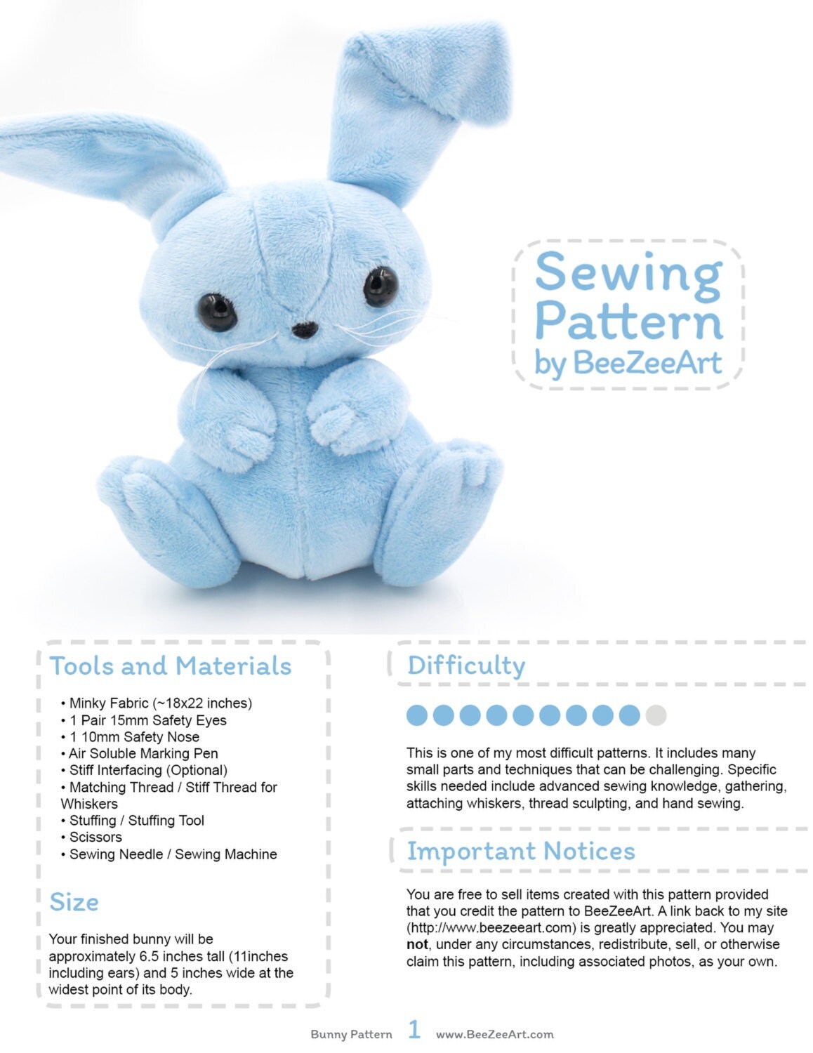 stuffed bunny sewing pattern