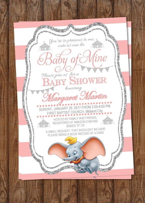 Dumbo Baby Invitations 7