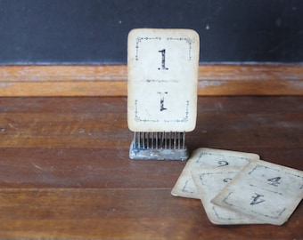 Antique Flinch Card Game, Vintage Number Cards, Wedding Numbers, Table Numbers
